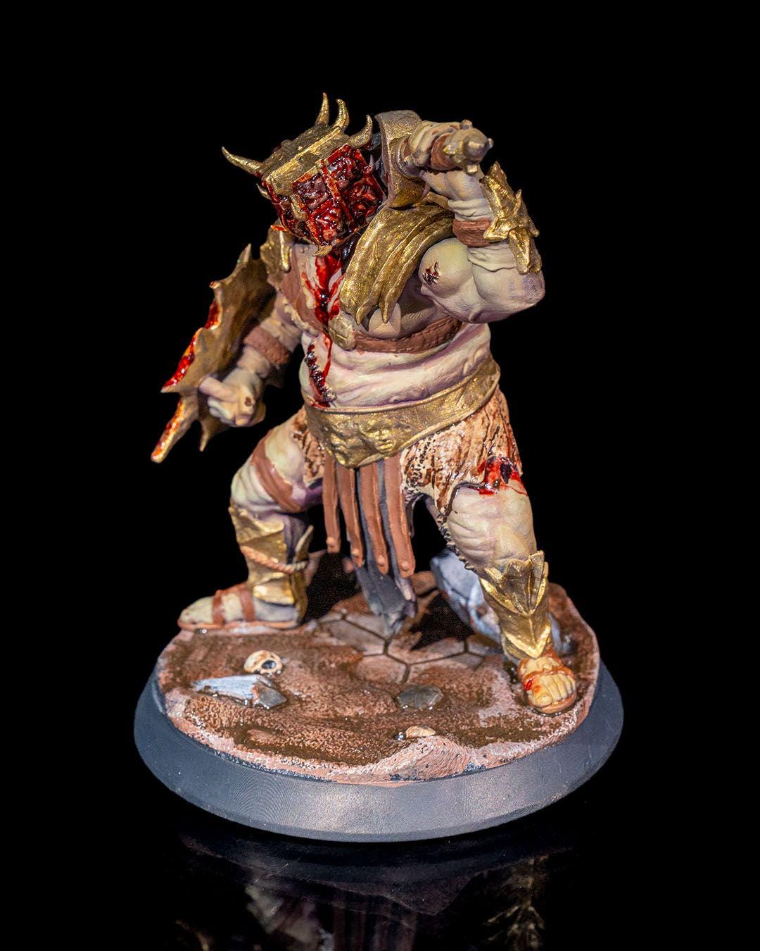 Pit Fighter with Broadsword and Shield w/ base