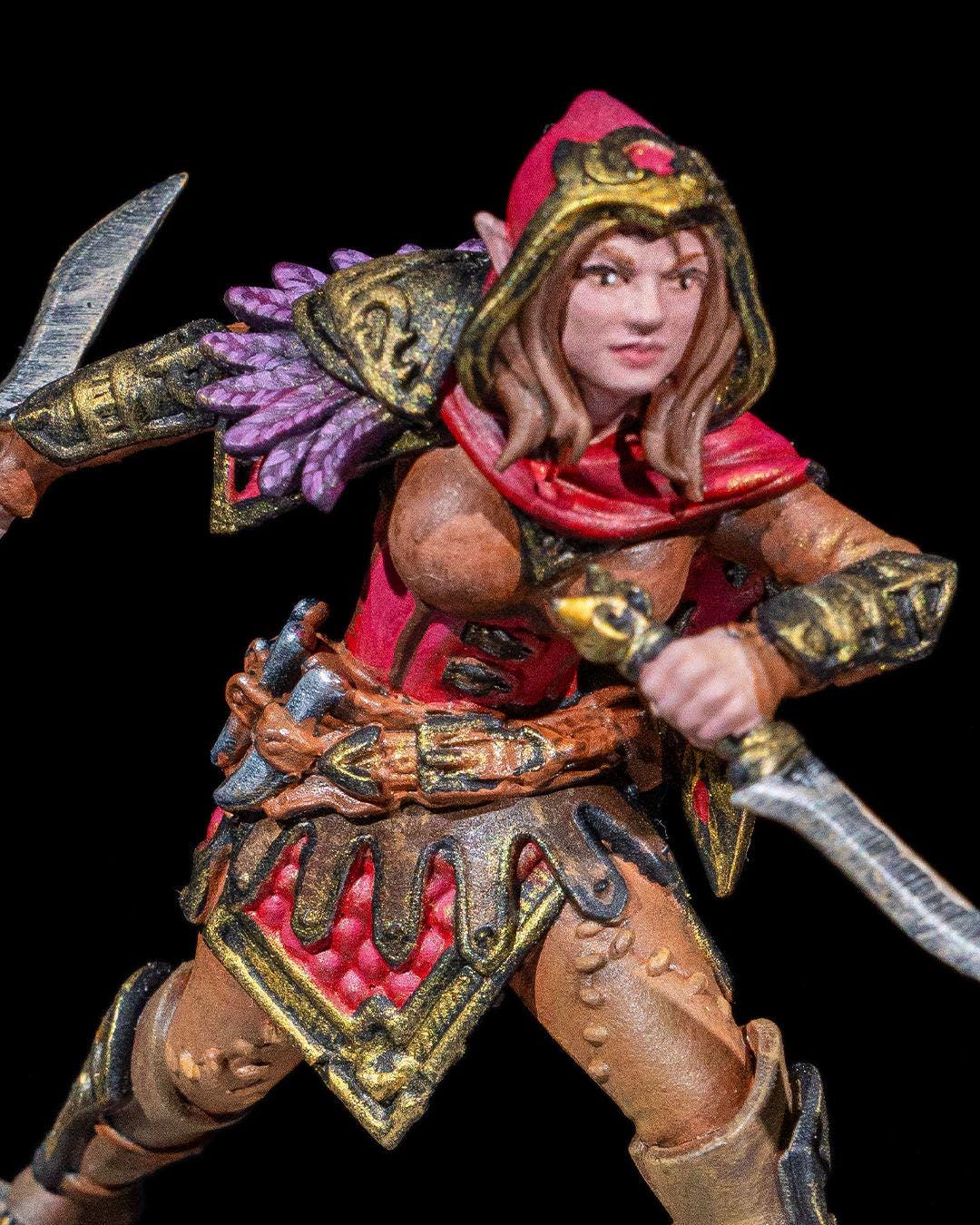 Half-Elf Rogue with Daggers RPG Model w/ base
