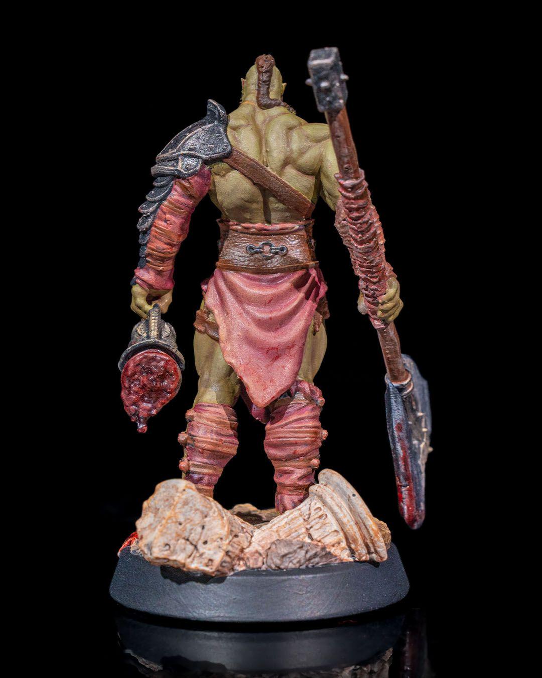 Half-Orc Barbarian RPG Model w/ base