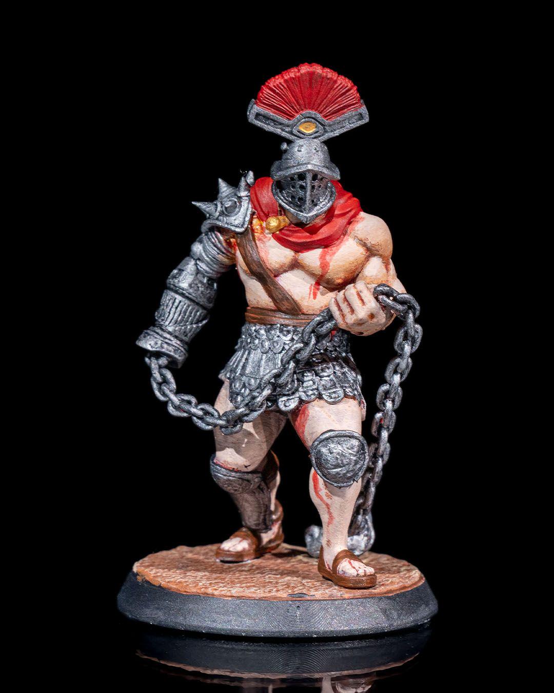 Flail-Hand Gladiator RPG Model w/ base