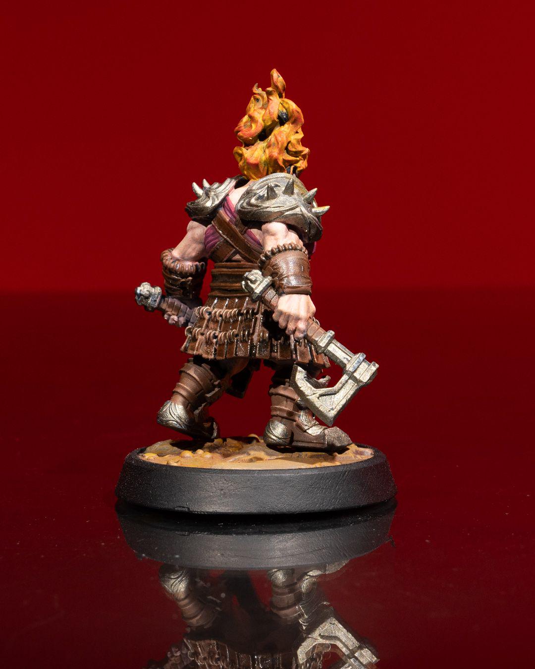 Female Dwarven Berserker RPG Model w/ base