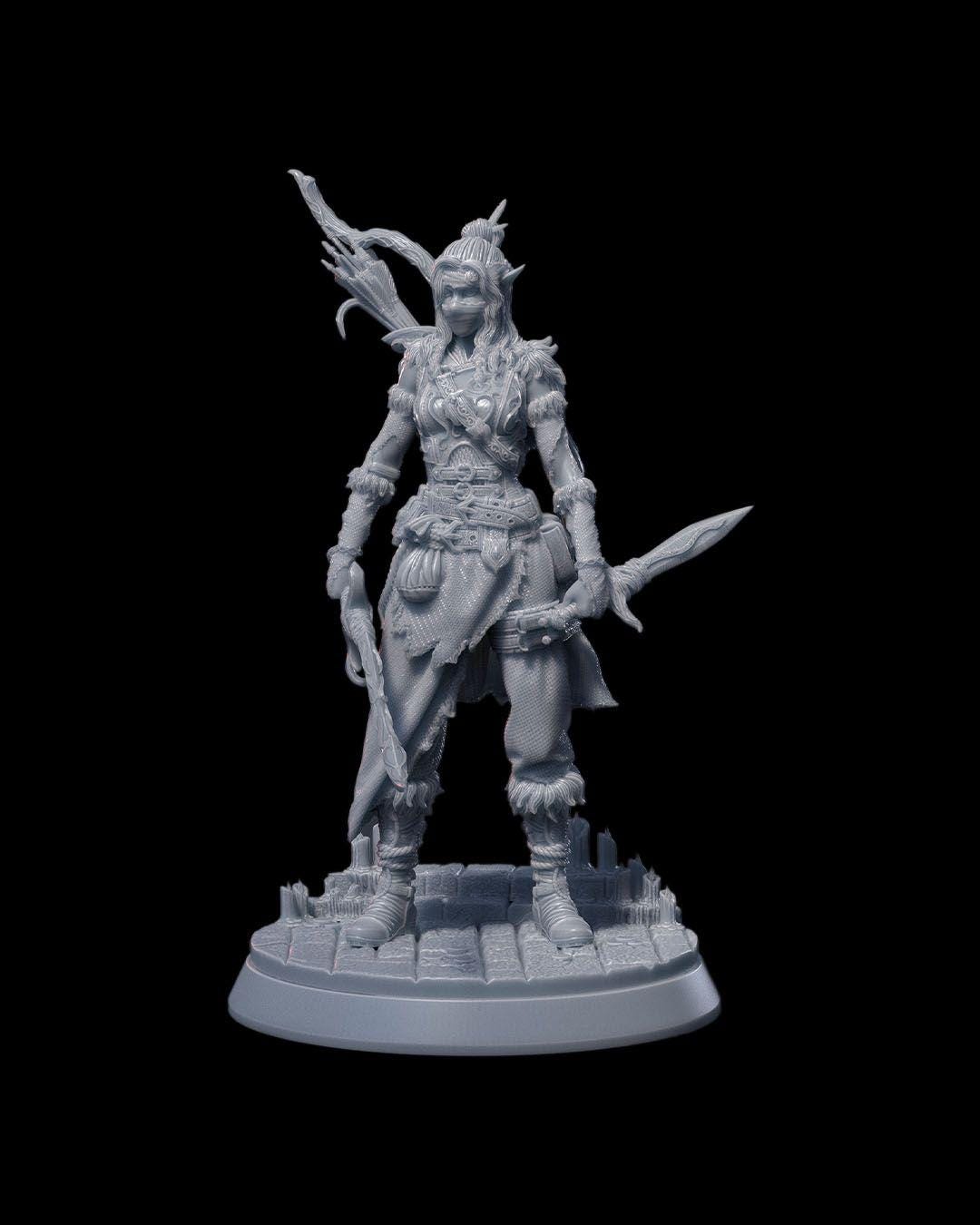 Wood Elf Assassin RPG Model w/ base