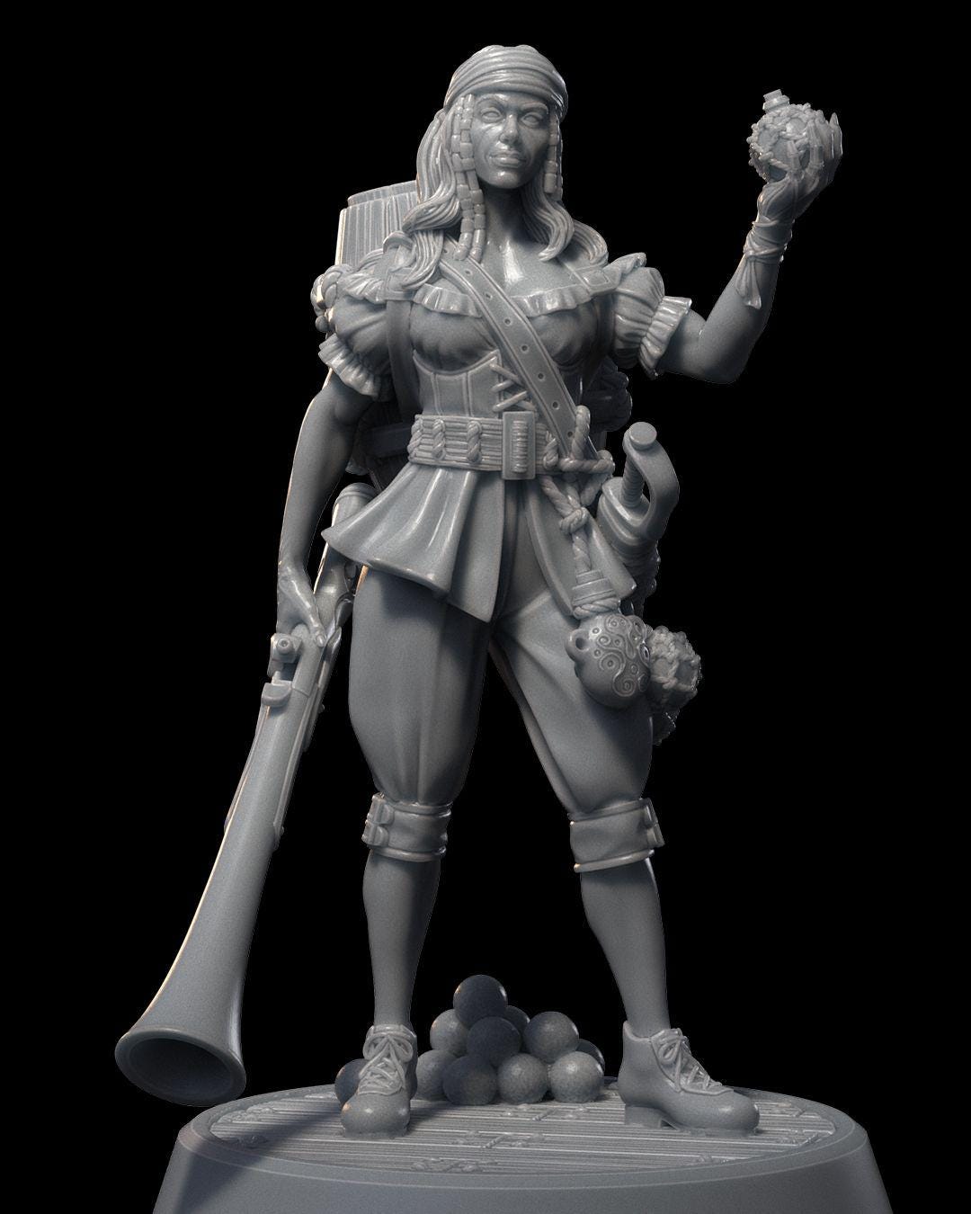 Female Pirate RPG Model w/ base