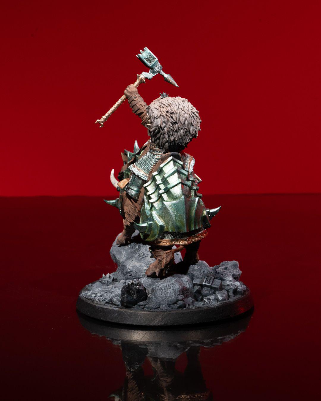 Dwarven King on Boar Mount w/ base