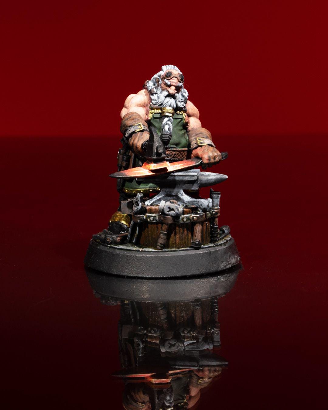 Dwarven Blacksmith RPG Model w/ base