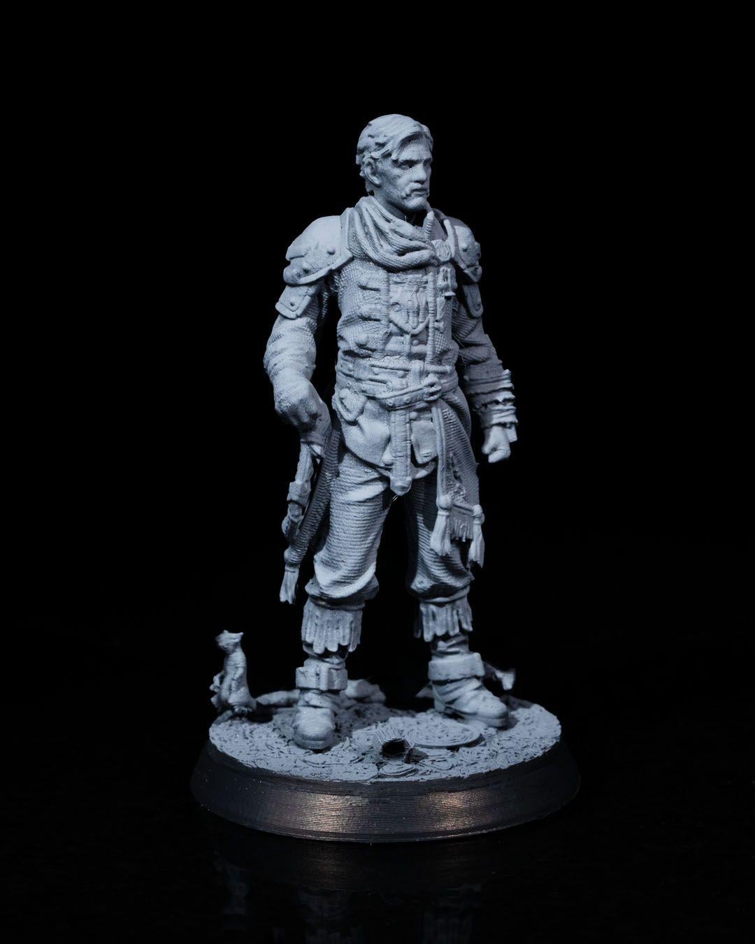 Human Fighter RPG Model w/ base