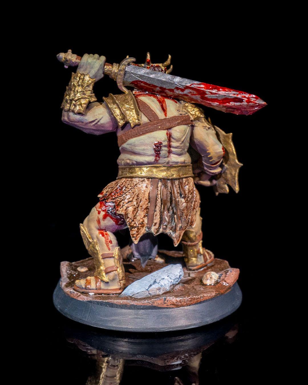 Pit Fighter with Broadsword and Shield w/ base