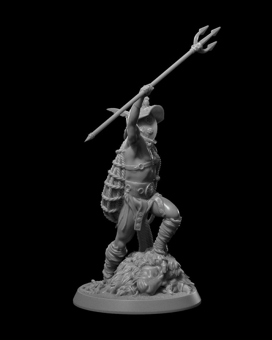 Myrmidon Gladiator RPG Model w/ base