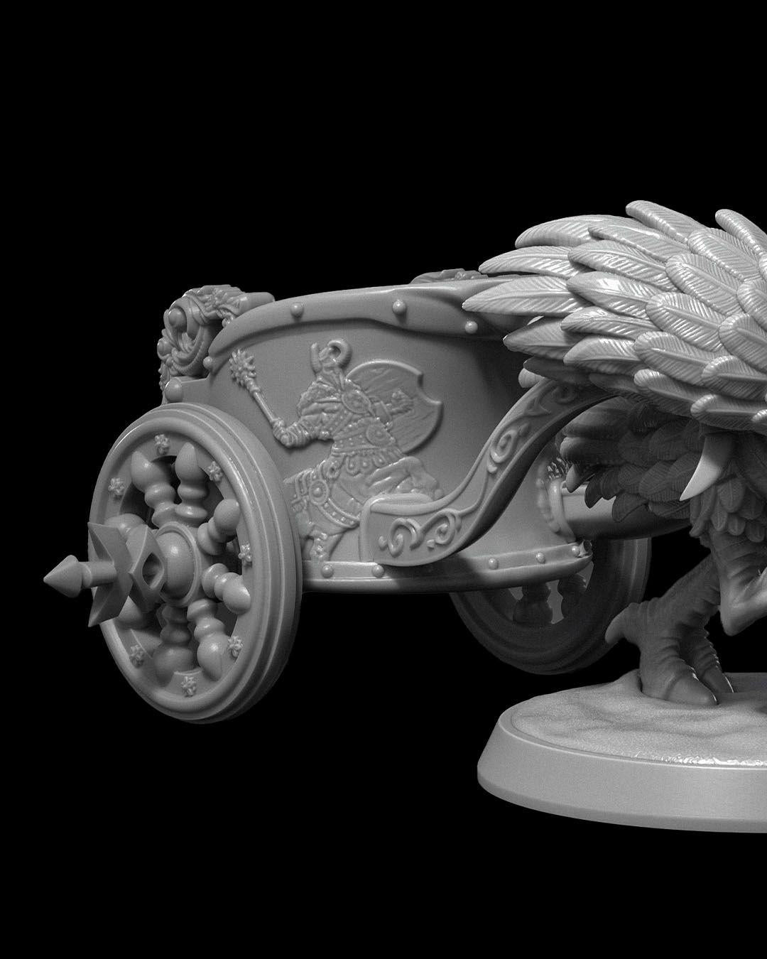 Fantasy War Chariot RPG Model w/ base