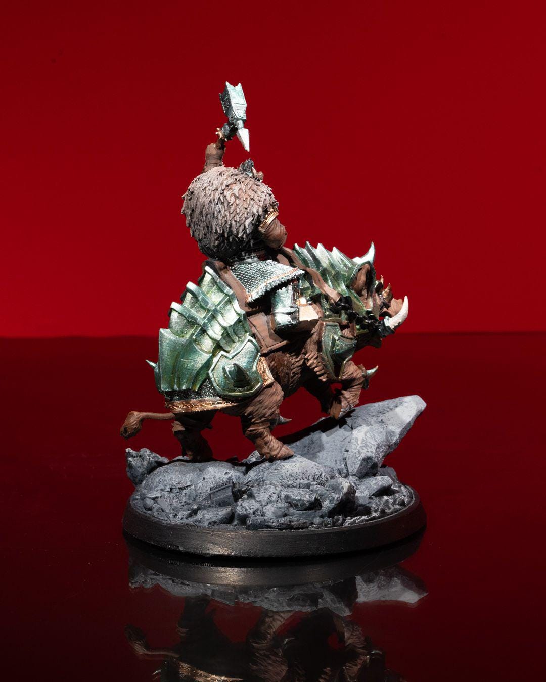 Dwarven King on Boar Mount w/ base