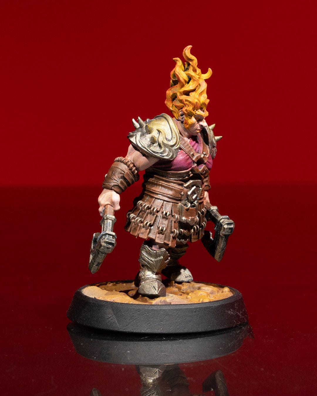 Female Dwarven Berserker RPG Model w/ base