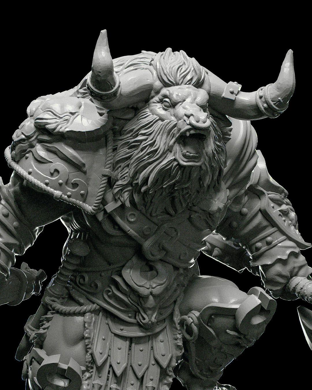 Minotaur Warrior RPG Model w/ base