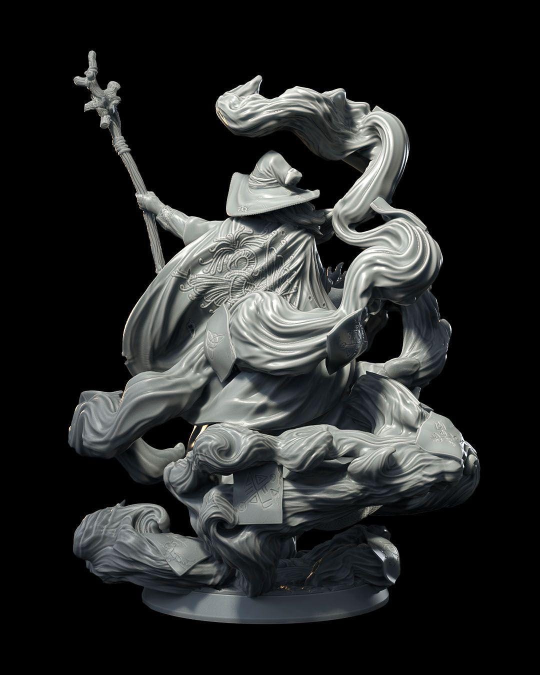 Human Wizard RPG Model w/ base