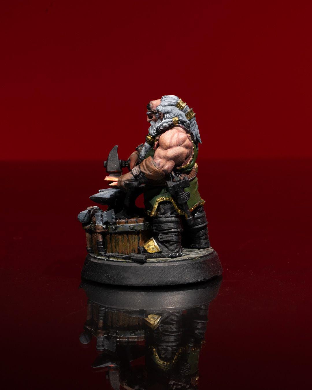 Dwarven Blacksmith RPG Model w/ base
