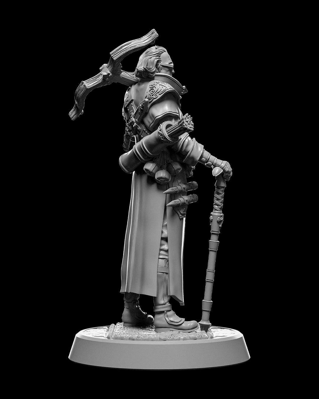Human Blood Hunter RPG Model w/ base