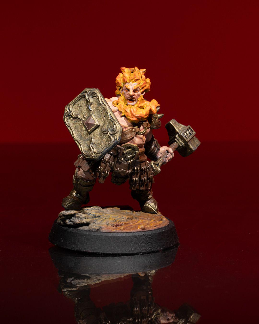 Dwarven Berserker RPG Model w/ base