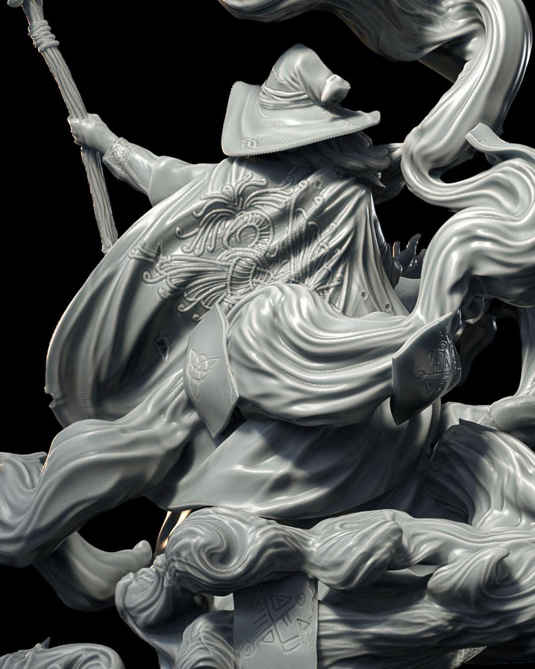 Human Wizard RPG Model w/ base