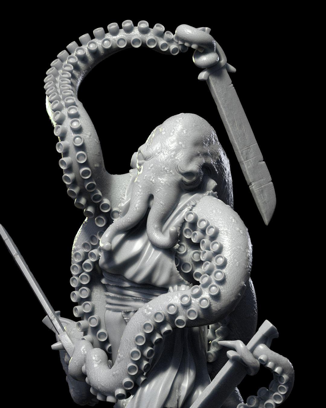 Octopus Sword Master RPG Model w/ base