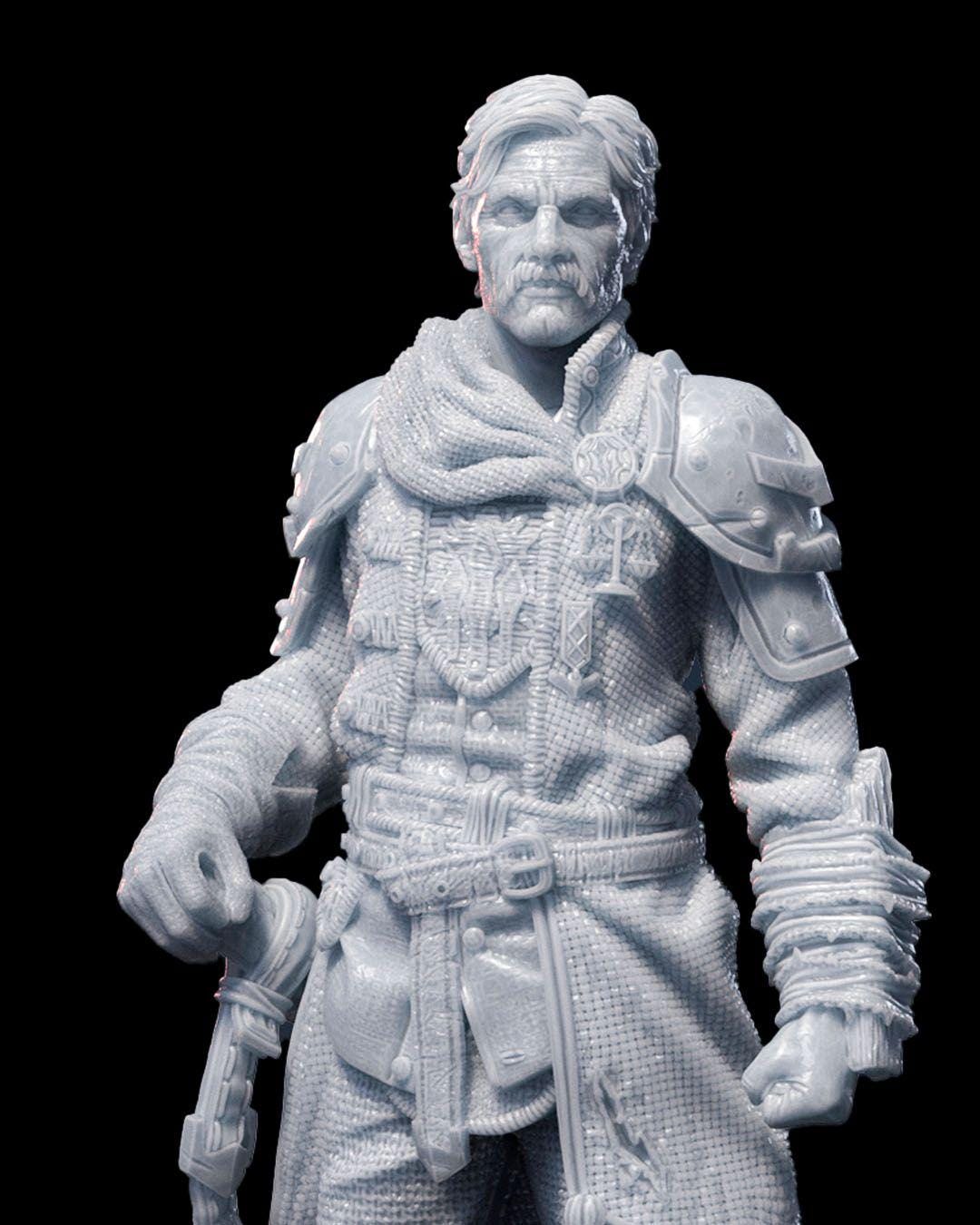 Human Fighter RPG Model w/ base