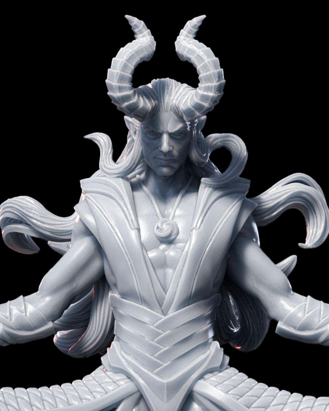 Tiefling Sorcerer RPG Model w/ base
