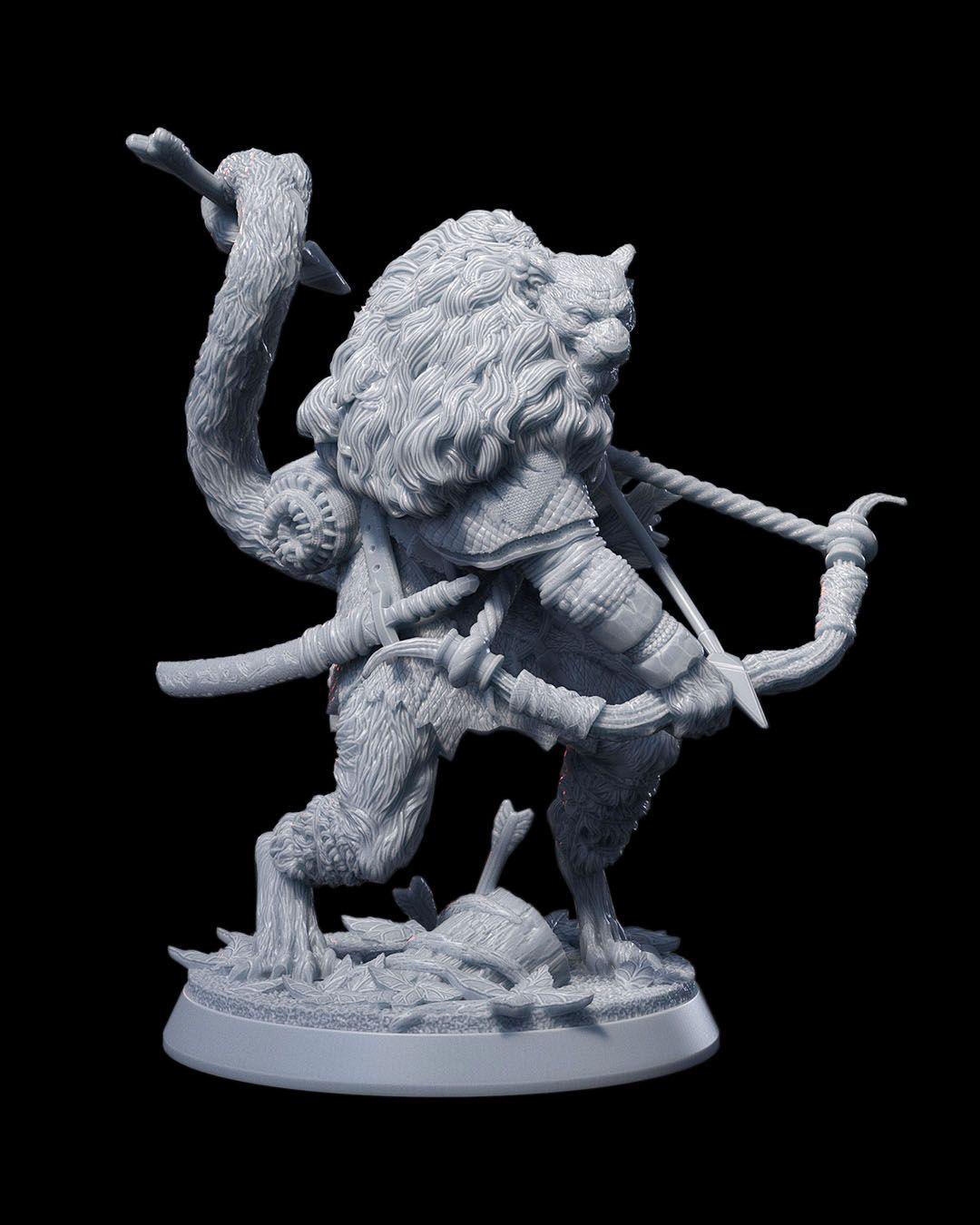 Tabaxi Ranger Archer RPG Model w/ base