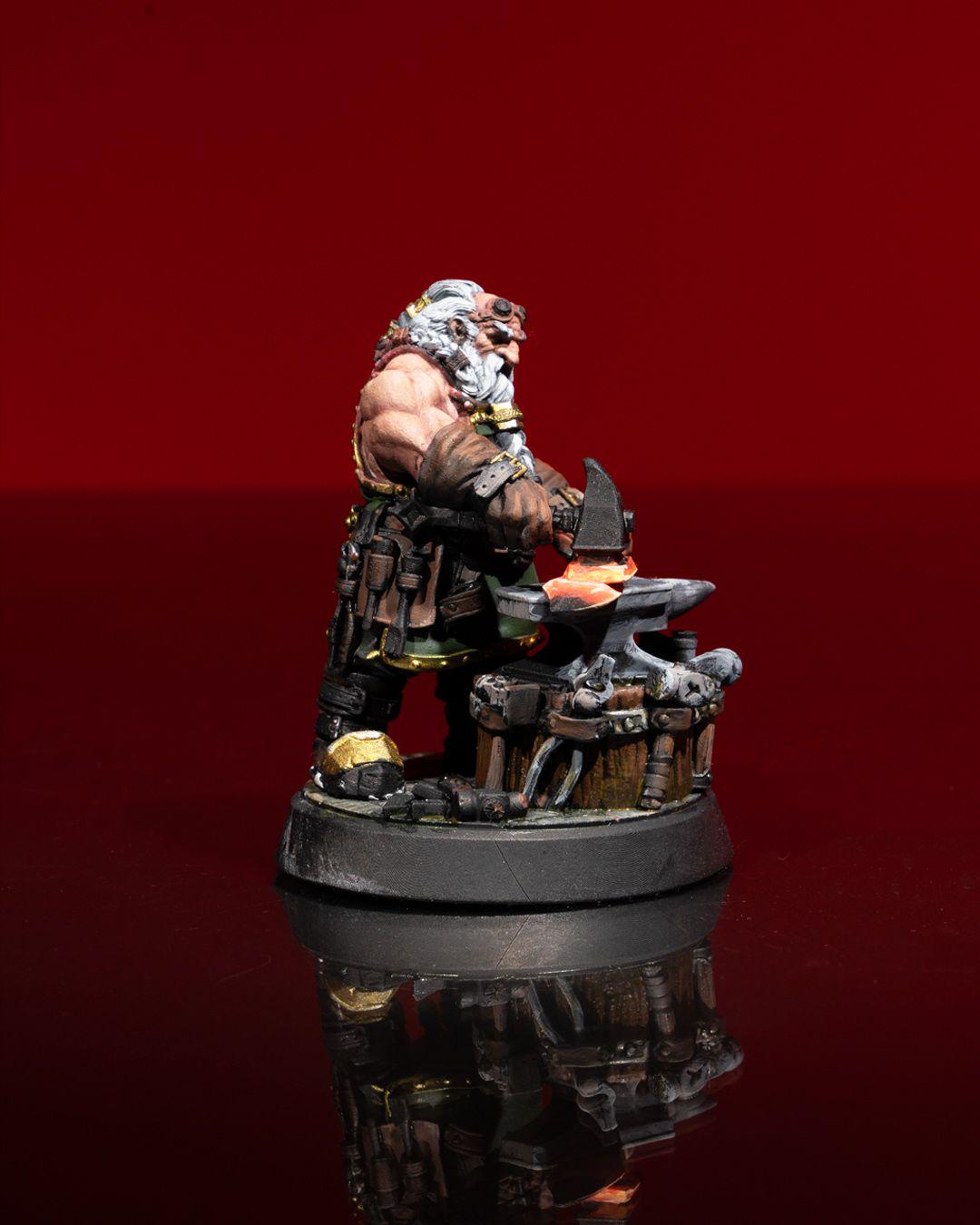 Dwarven Blacksmith RPG Model w/ base