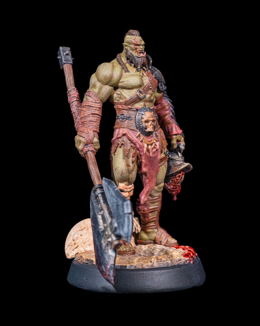 Half-Orc Barbarian RPG Model w/ base