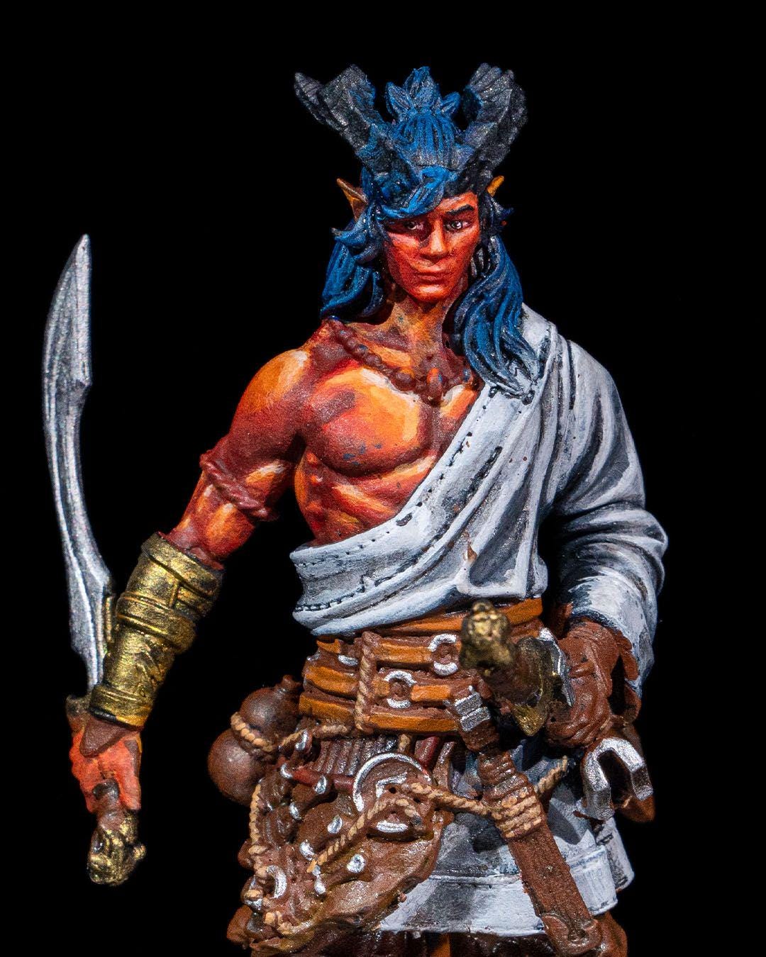 Tiefling Sword Master RPG Model w/ base