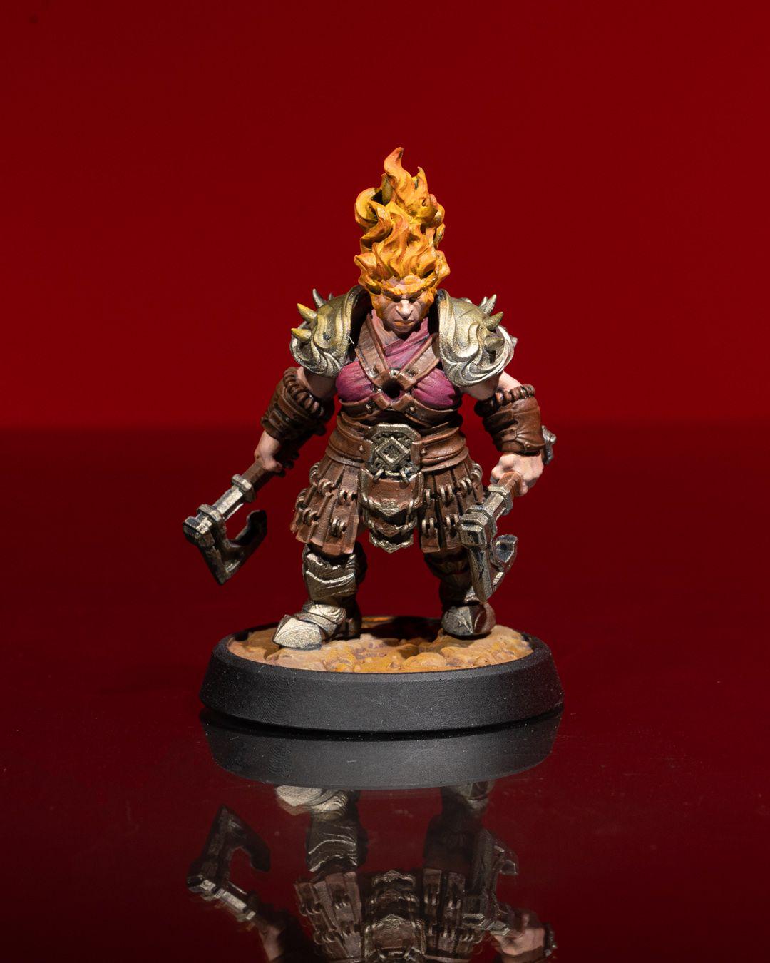 Female Dwarven Berserker RPG Model w/ base