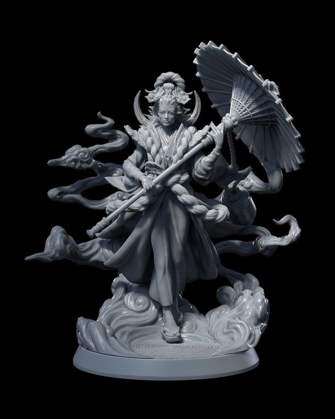 Japanese Princess with Umbrella RPG Model w/ base