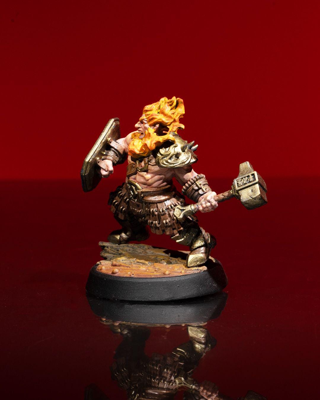 Dwarven Berserker RPG Model w/ base