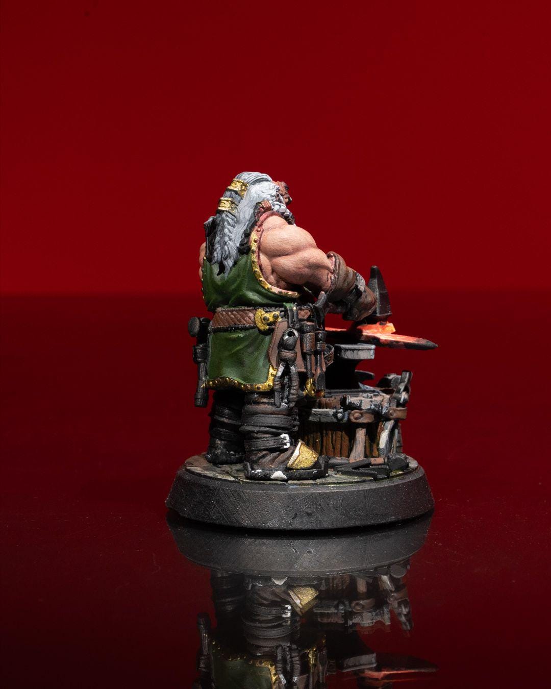 Dwarven Blacksmith RPG Model w/ base