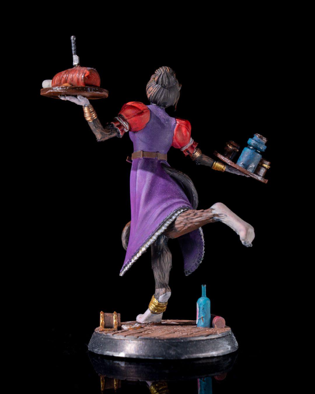 Tabaxi Waitress RPG Model w/ base