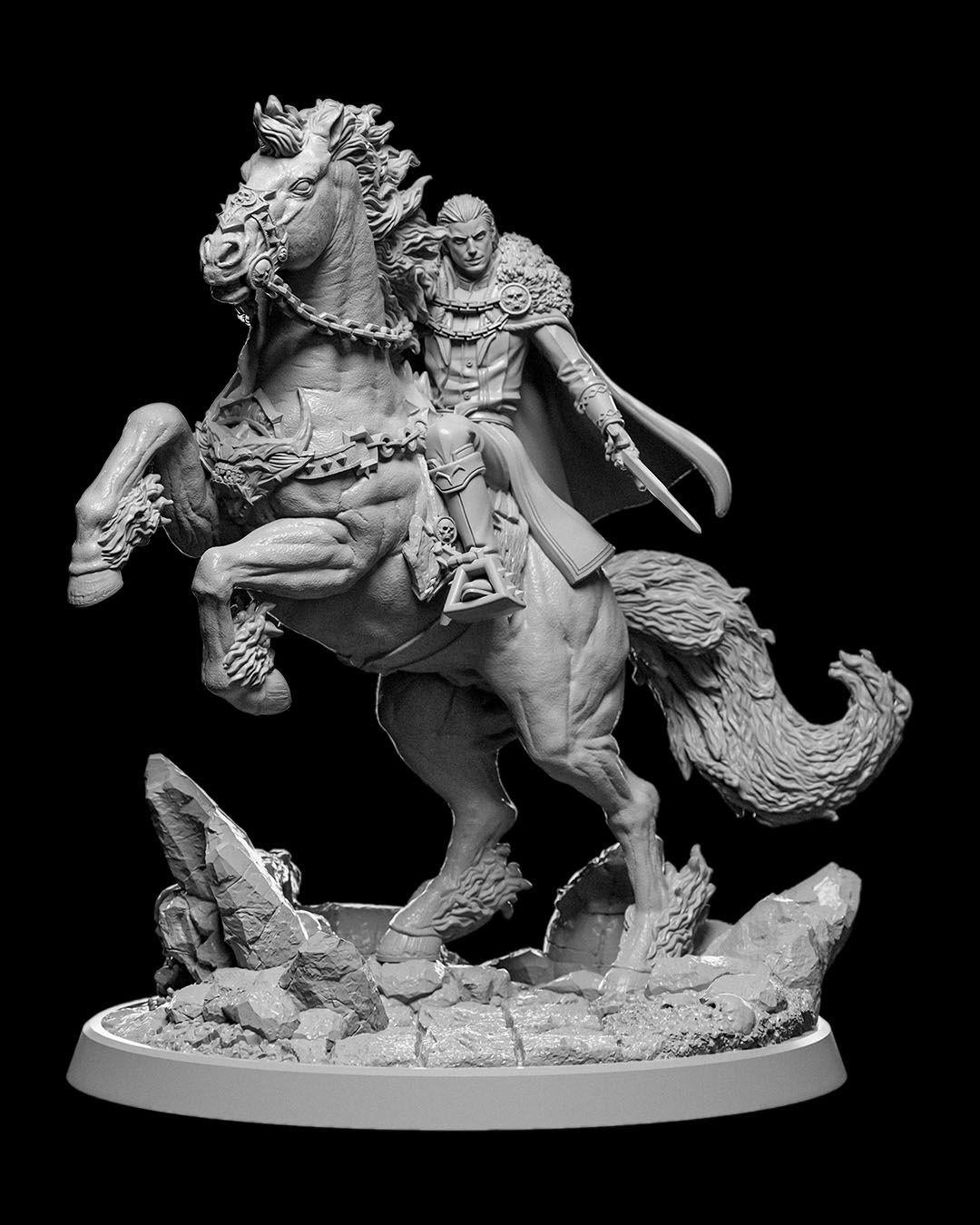 Vampire Lord on Nightmare RPG Model w/ base