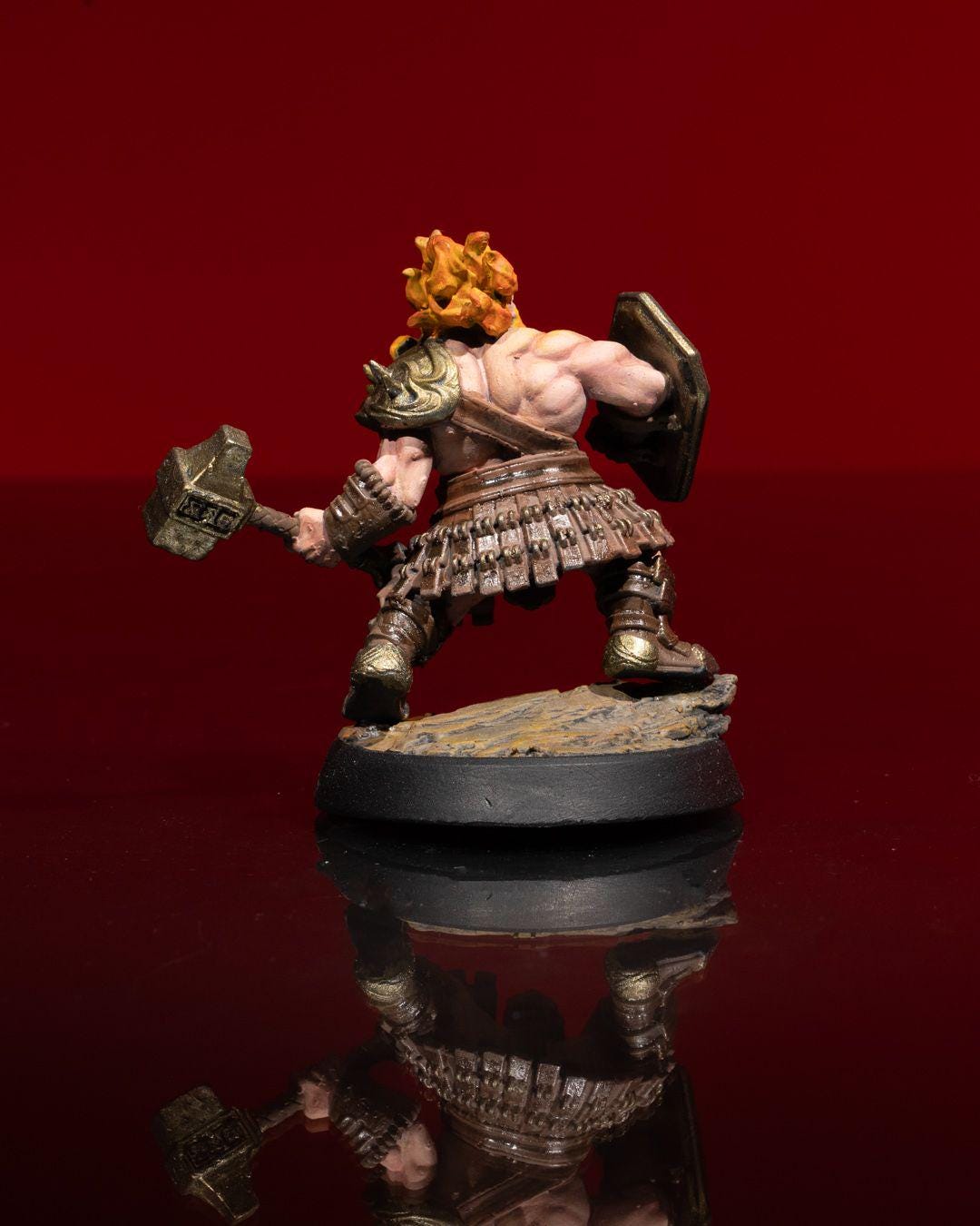 Dwarven Berserker RPG Model w/ base