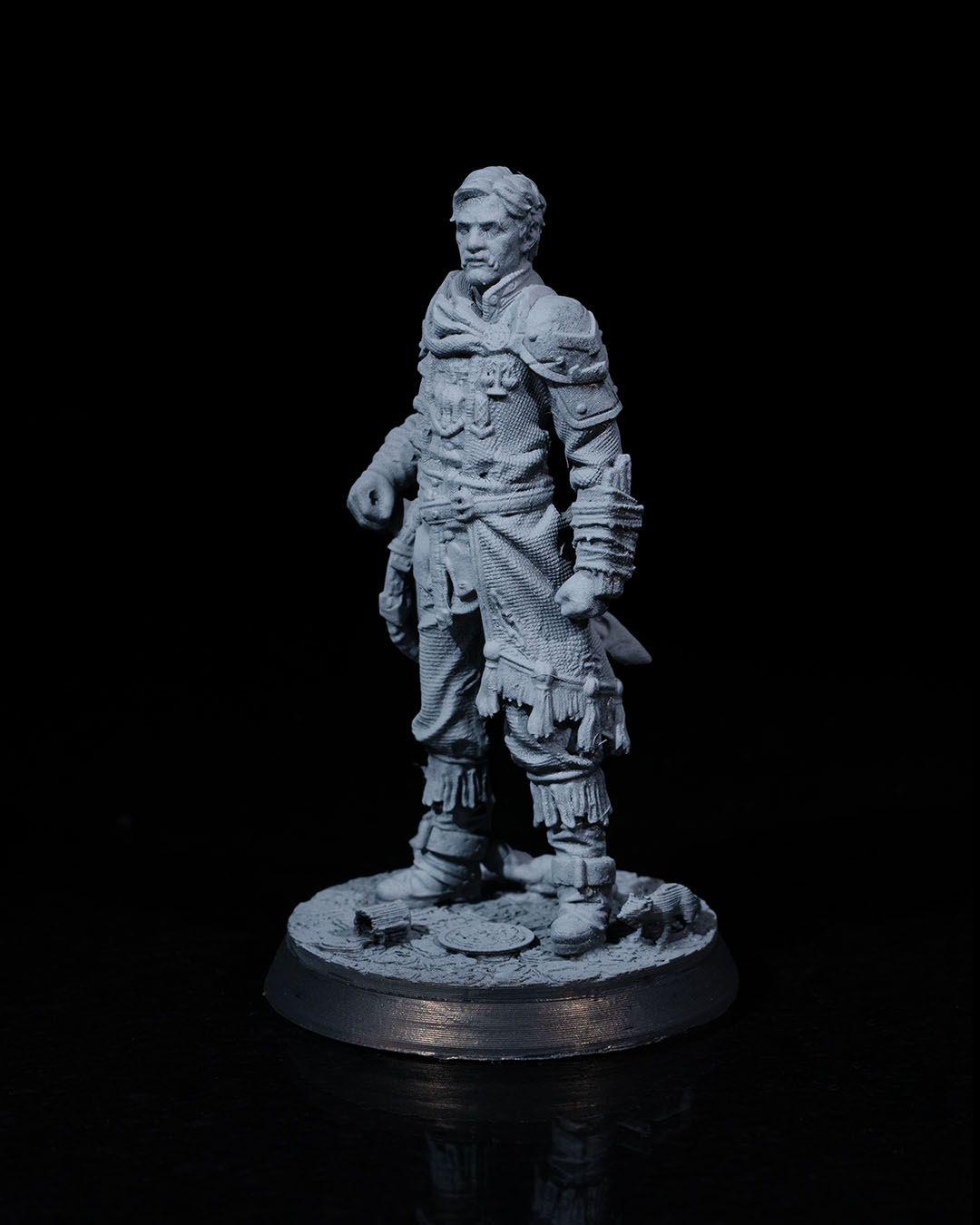 Human Fighter RPG Model w/ base