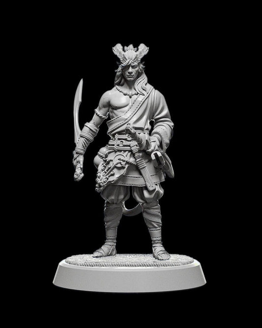 Tiefling Sword Master RPG Model w/ base