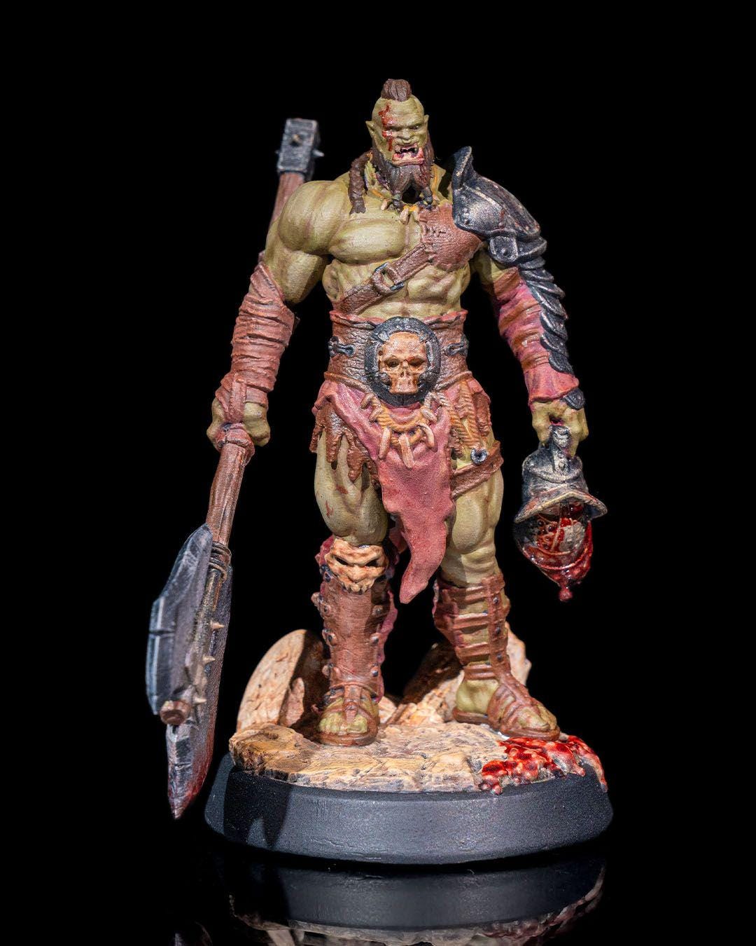 Half-Orc Barbarian RPG Model w/ base