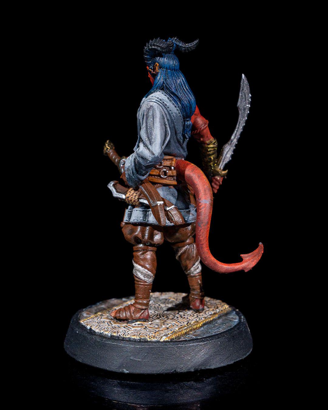 Tiefling Sword Master RPG Model w/ base