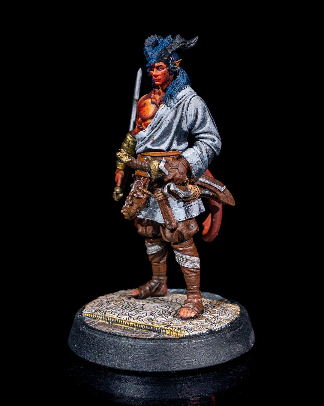 Tiefling Sword Master RPG Model w/ base