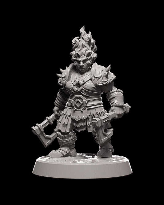 Female Dwarven Berserker RPG Model w/ base