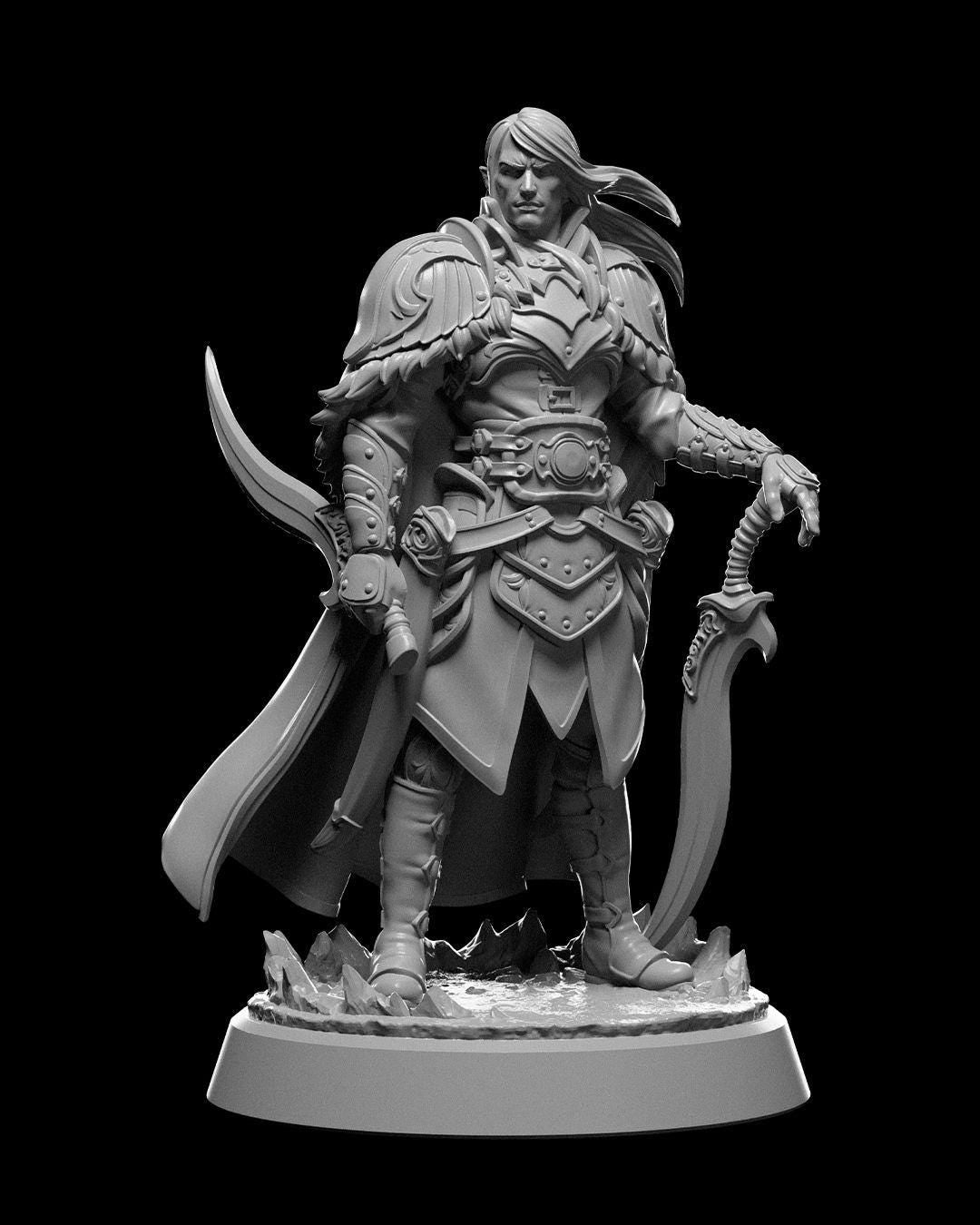 Elven Warrior RPG Model w/ base