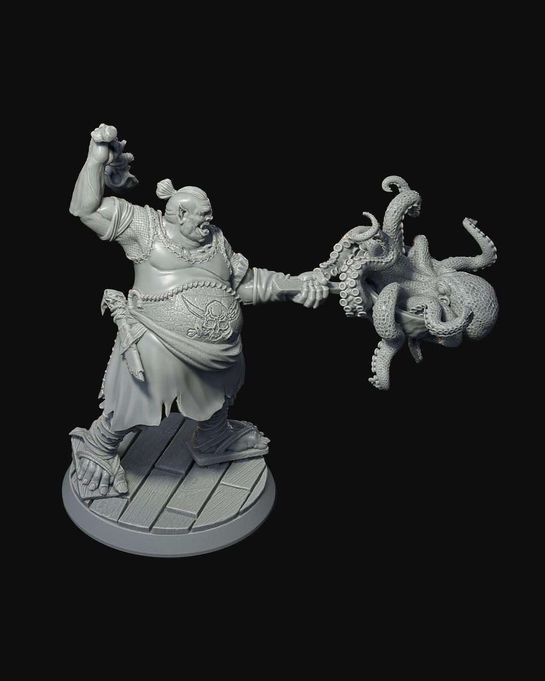Half-Orc Chef RPG Miniature w/ base